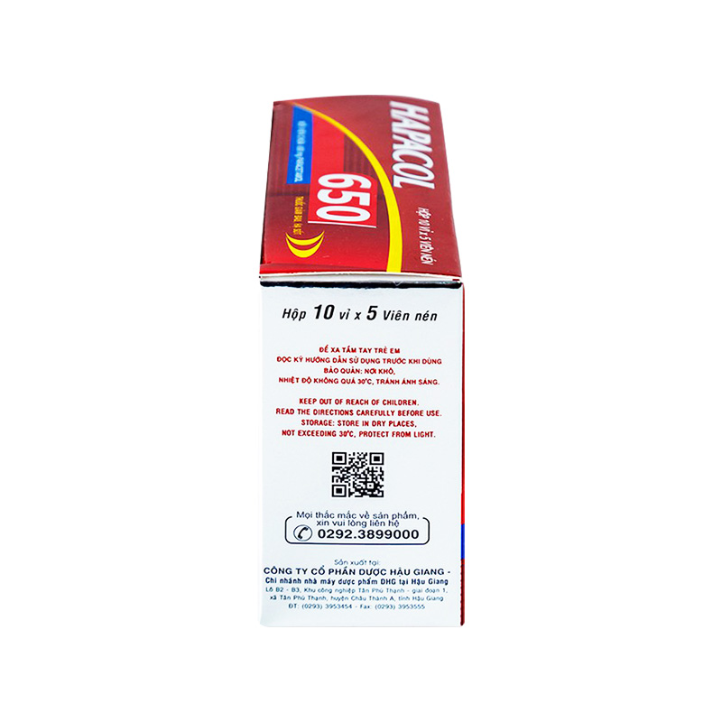 Thuốc Hapacol 650 giảm đau, hạ sốt (hộp 10 vỉ x 5 viên)