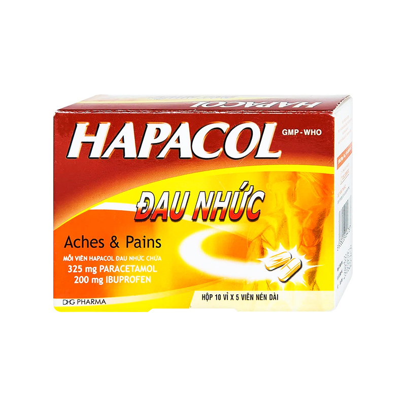 Thuốc Hapacol Đau Nhức giảm đau, kháng viêm (hộp 10 vỉ x 5 viên)