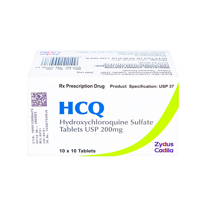 Thuốc HCQ 200mg điều trị sốt rét cấp tính, lupus ban đỏ (hộp 10 vỉ x 10 viên)