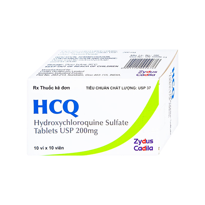 Thuốc HCQ 200mg điều trị sốt rét cấp tính, lupus ban đỏ (hộp 10 vỉ x 10 viên)