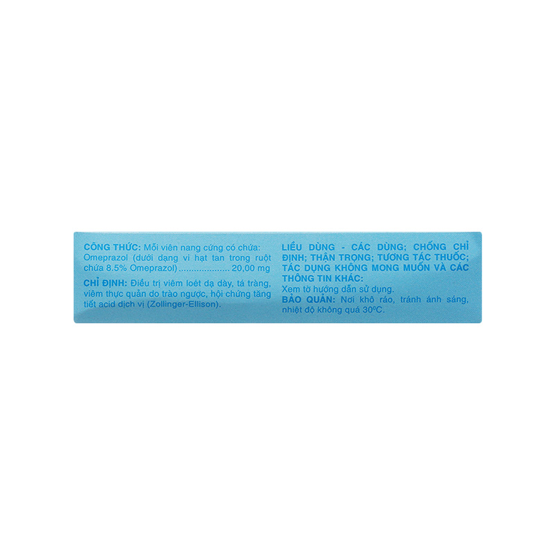 Thuốc Helinzole 20mg điều trị viêm loét, trào ngược dạ dày-thực quản (hộp 3 vỉ x 8 viên)