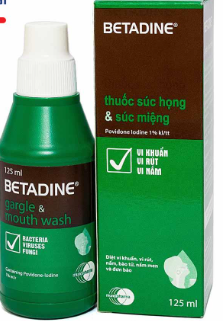 Thuốc súc họng, súc miệng Betadine Gargle and Mouthwash điều trị nhiễm khuẩn răng miệng (hộp 1 chai x 125ml)