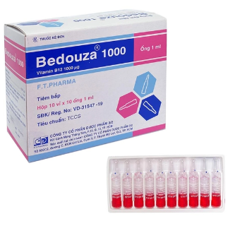 Thuốc tiêm Bedouza 1000 µg điều trị thiếu máu (hộp 10 vỉ x 10 ống)