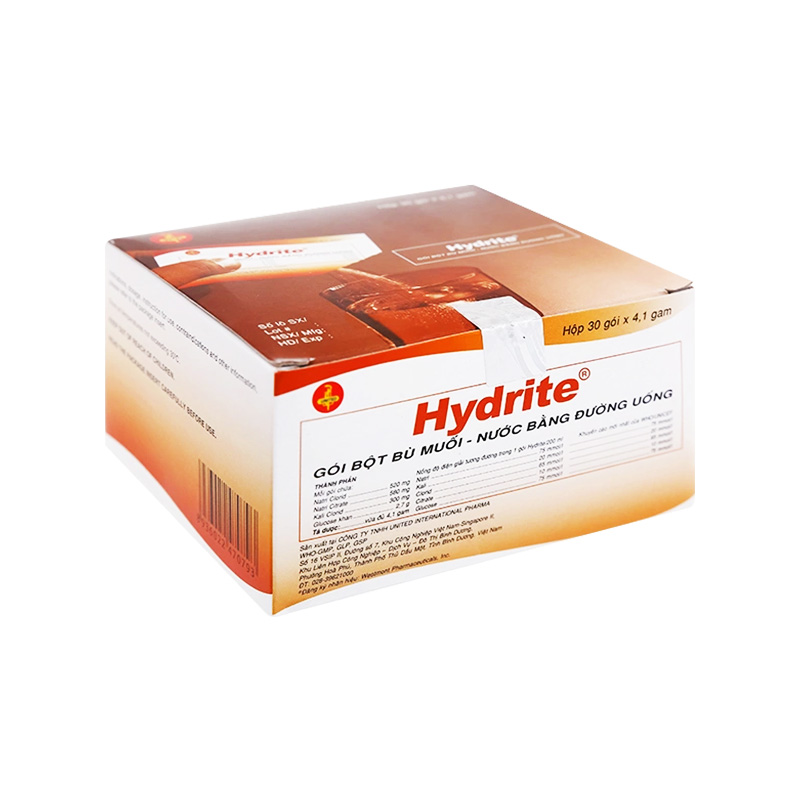 Bột pha dung dịch uống Hydrite bù nước và điện giải (hộp 30 gói x 4.1g)