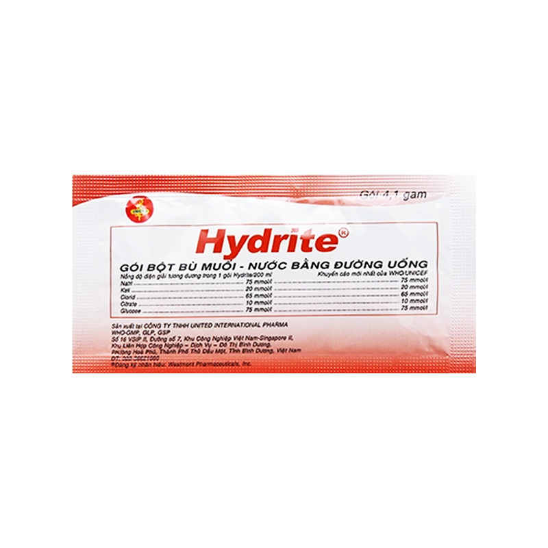 Bột pha dung dịch uống Hydrite bù nước và điện giải (hộp 30 gói x 4.1g)