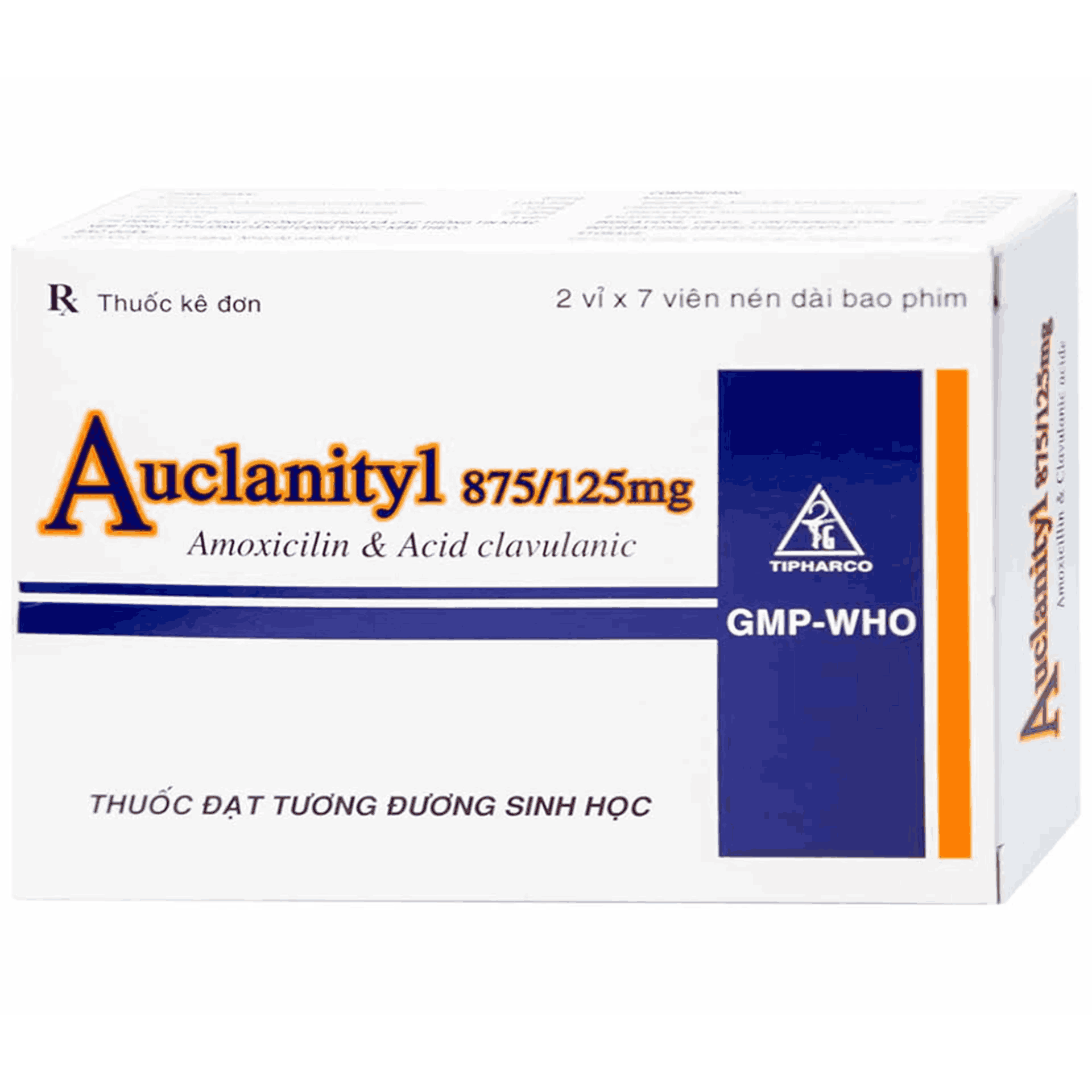 Thuốc Auclanityl 875/125mg điều trị nhiễm khuẩn (hộp 2 vỉ x 7 viên)