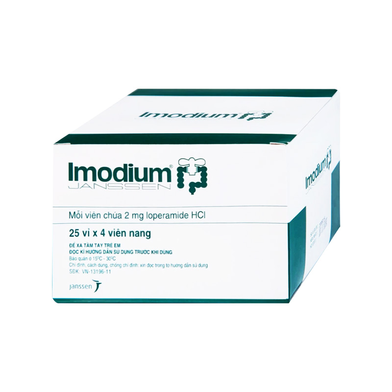 Thuốc Imodium 2mg điều trị tiêu chảy cấp tính (hộp 25 vỉ x 4 viên)