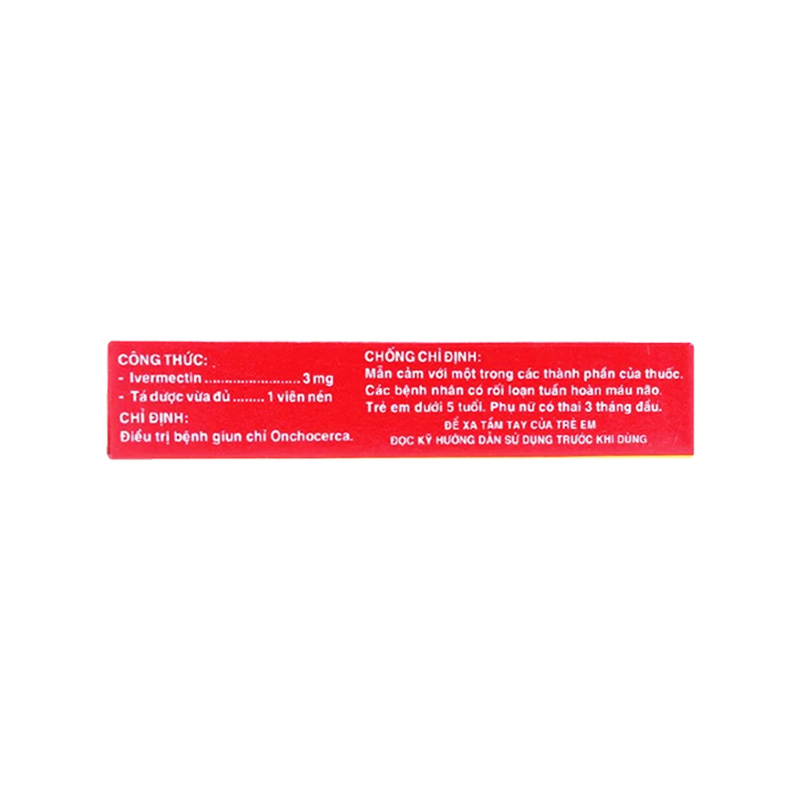 Thuốc Ivermectin 3 FT Pharma điều trị nhiễm giun (hộp 1 vỉ x 4 viên)