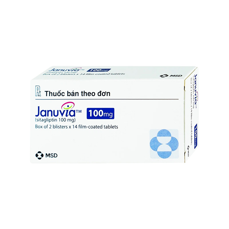 Thuốc Januvia 100mg điều trị đái tháo đường tuýp 2 (hộp 2 vỉ x 14 viên)