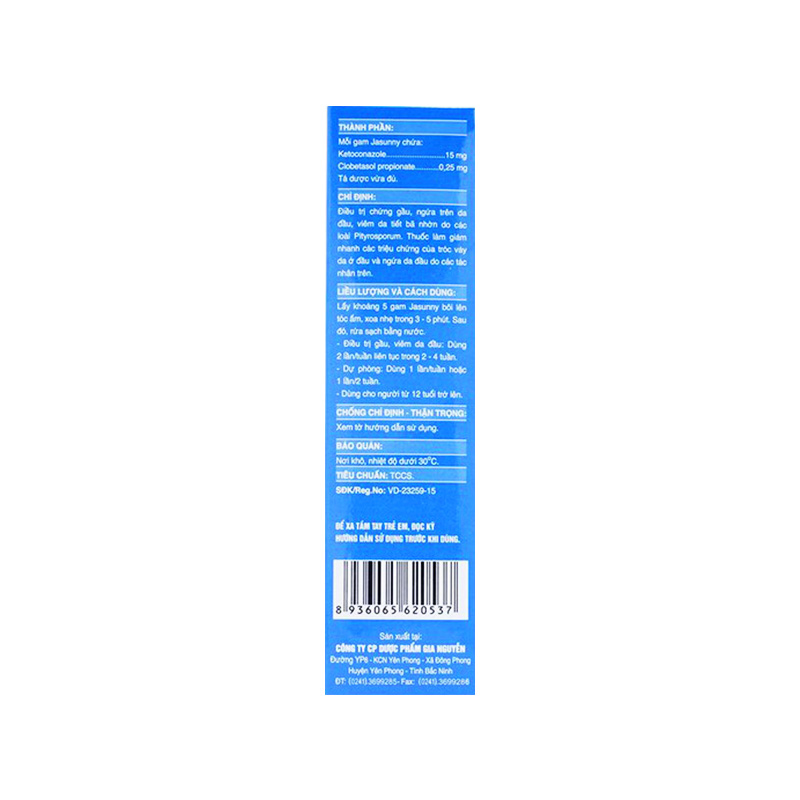 Gel Jasunny điều trị gàu, viêm da tiết bã (hộp 1 tuýp x 50g)