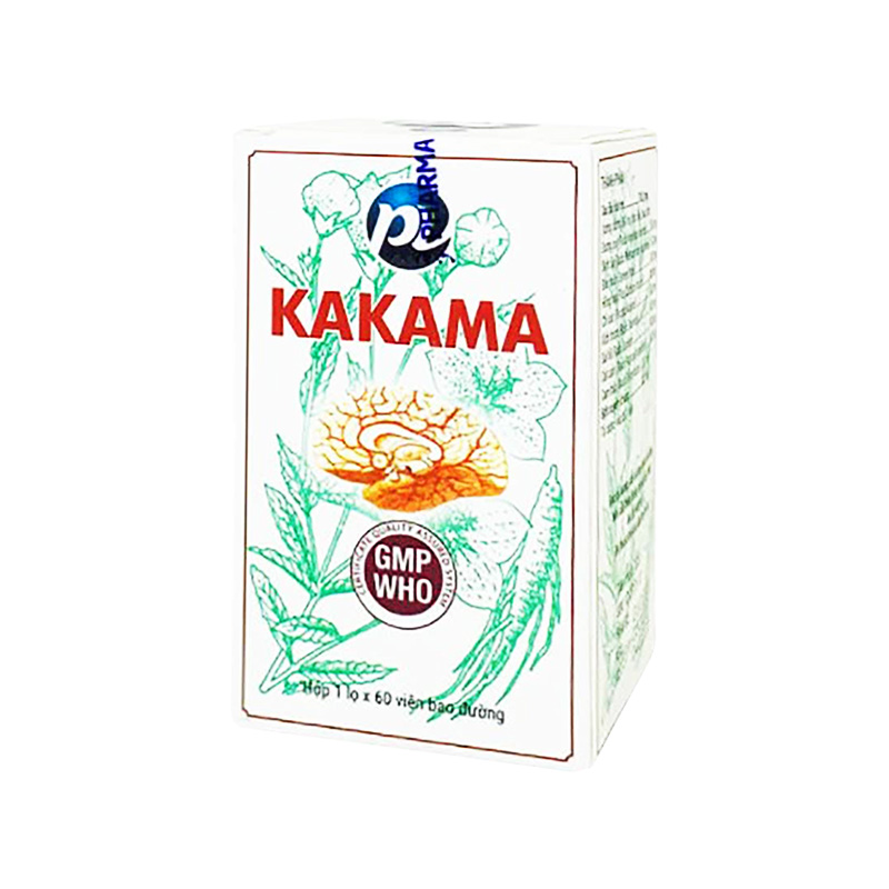 Viên nén Kakama điều trị thiểu năng tuần hoàn não, ứ huyết, đau đầu (hộp 1 lọ x 60 viên)