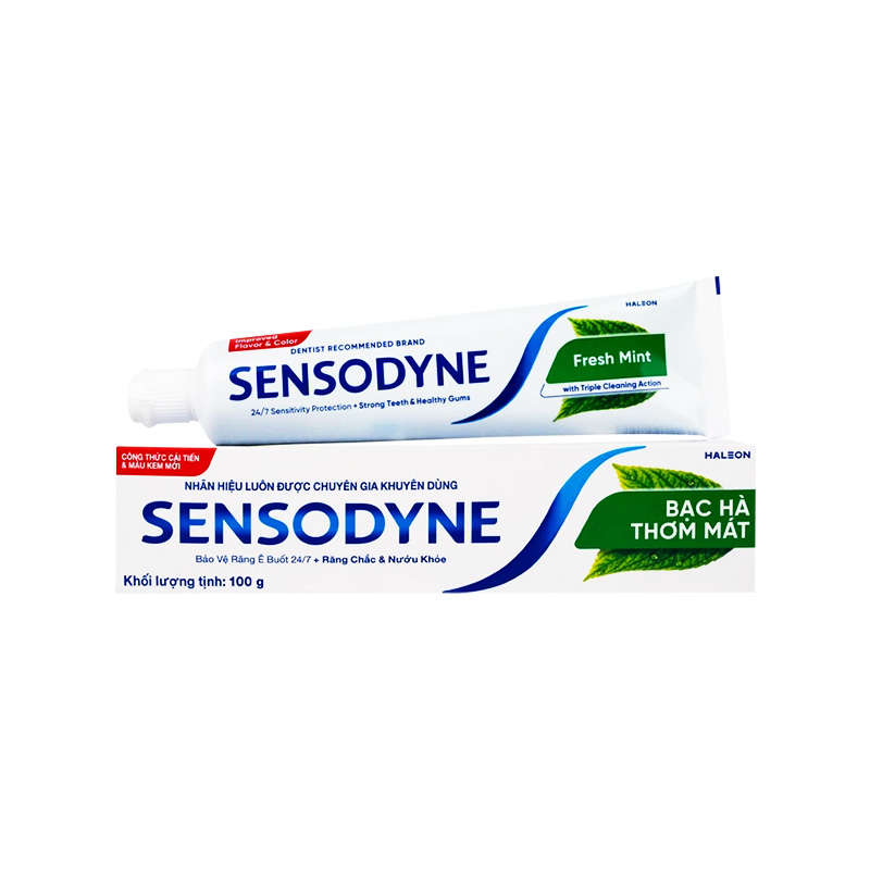 Kem đánh răng Sensodyne Fresh Mint hương bạc hà the mát (hộp 1 tuýp x 100g)