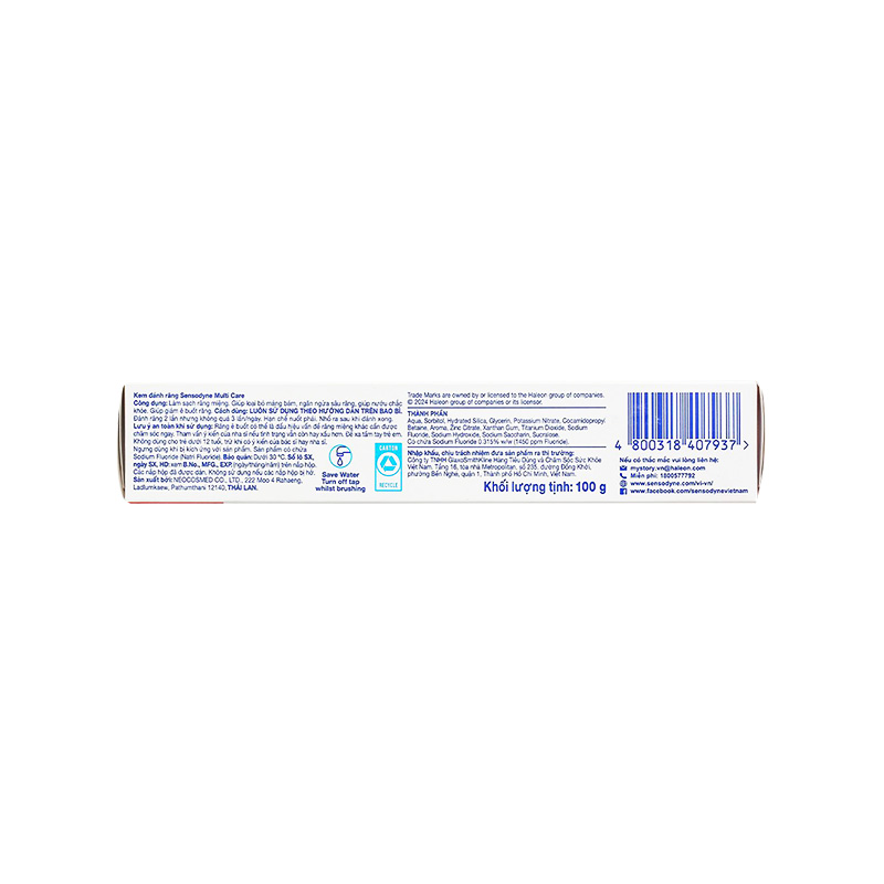 Kem đánh răng Sensodyne Multi Care bảo vệ toàn diện (hộp 1 tuýp x 100g)