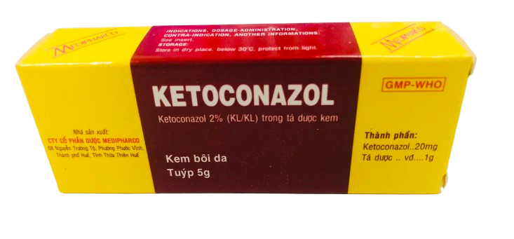 Kem bôi da Ketoconazol 2% Medipharco điều trị nấm ngoài da và niêm mạc (hộp 1 tuýp x 5g)