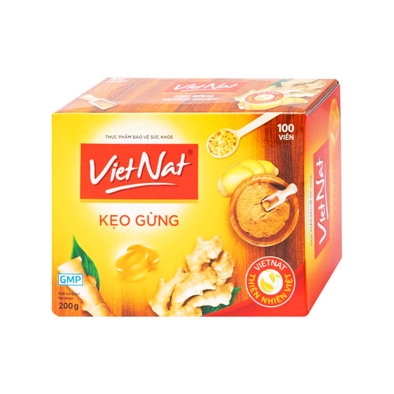 Kẹo Ngậm Ho Vị Gừng Vietnat (hộp 100 viên)