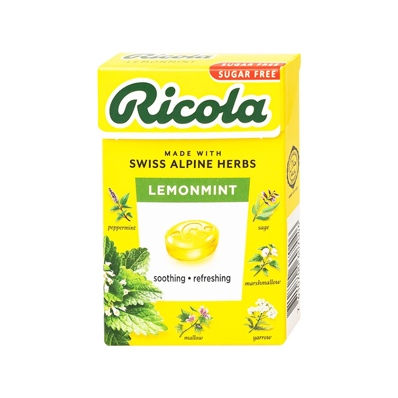 Kẹo ngậm thảo mộc Ricola không đường vị chanh bạc hà (hộp 40g)