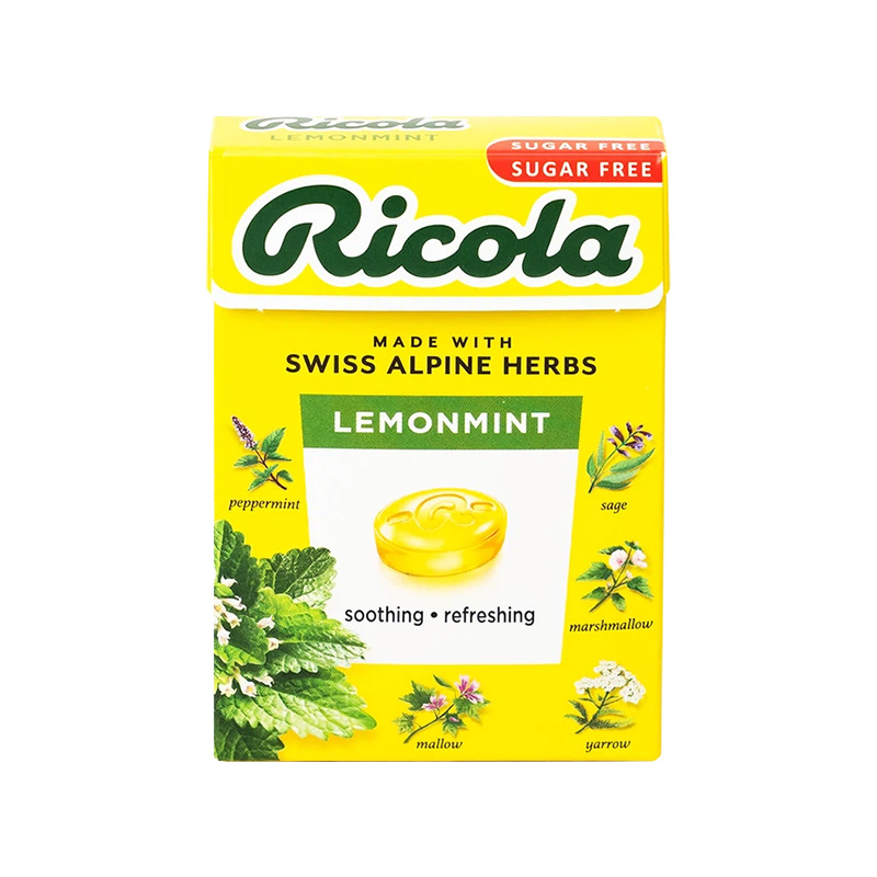 Kẹo ngậm thảo mộc Ricola không đường vị chanh bạc hà (hộp 40g)