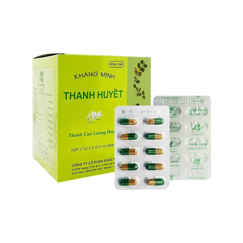 Thuốc Khang Minh Thanh Huyết hỗ trợ chức năng gan, giải độc, chống dị ứng (hộp 10 vỉ x 10 viên)