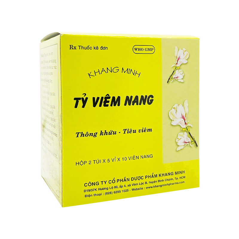 Thuốc Tỷ Viêm Nang Khang Minh điều trị viêm xoang, viêm mũi dị ứng (hộp 1 lọ x 60 viên)