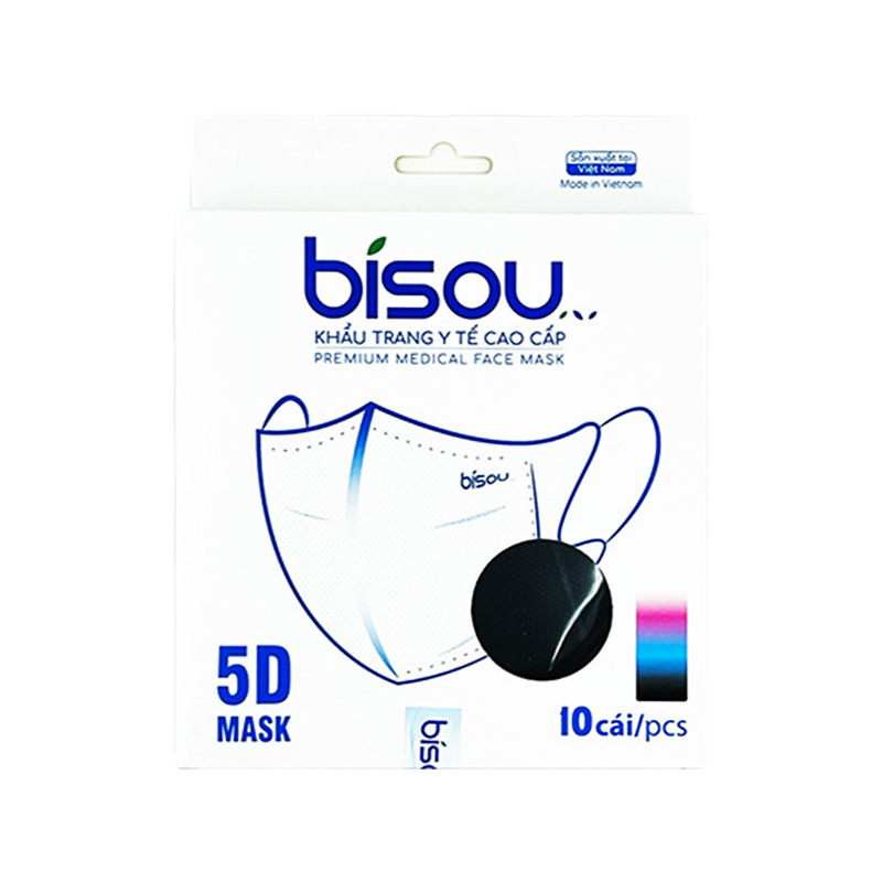 Khẩu trang 5D màu đen hiệu Bisou