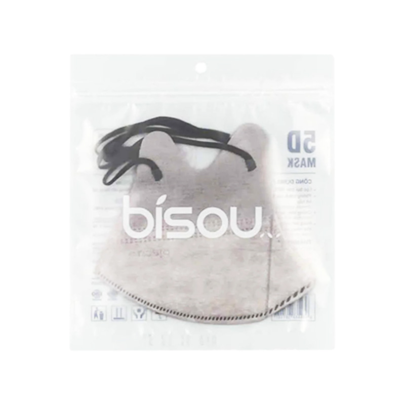 Khẩu trang 5D màu xám hiệu Bisou (gói 10 cái)