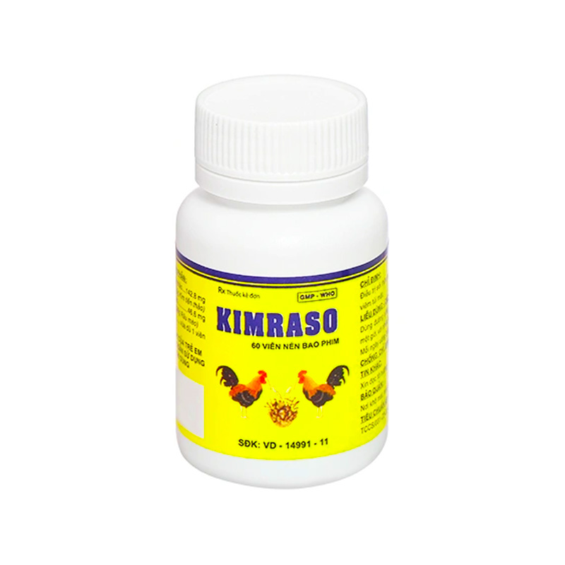 Viên nén Kimraso điều trị sỏi thận, sỏi mật, viêm bể thận (hộp 1 chai x 60 viên)