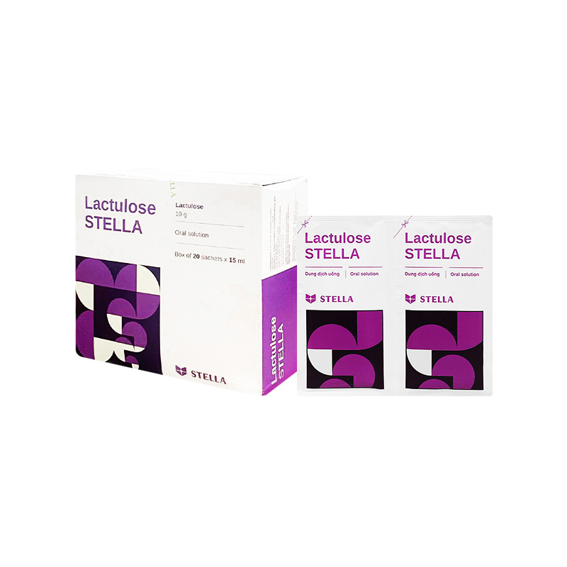 Dung dịch uống Lactulose Stella điều trị táo bón, các bệnh não do gan (hộp 20 gói x 15ml)
