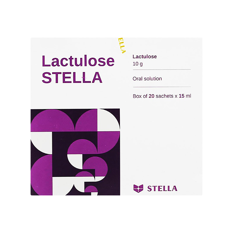 Dung dịch uống Lactulose Stella điều trị táo bón, các bệnh não do gan (hộp 20 gói x 15ml)