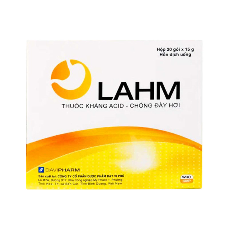 Hỗn dịch uống Lahm kháng acid, chống đầy hơi (hộp 20 gói x 15g)