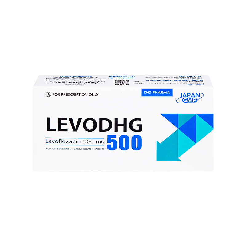 Thuốc LevoDHG 500 điều trị nhiễm khuẩn (hộp 3 vỉ x 10 viên)