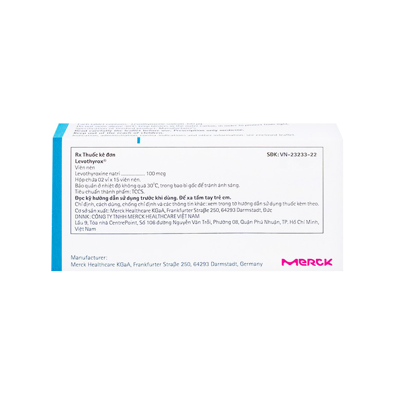 Thuốc Levothyrox 100µg điều trị bệnh lý tuyến giáp (hộp 2 vỉ x 15 viên)