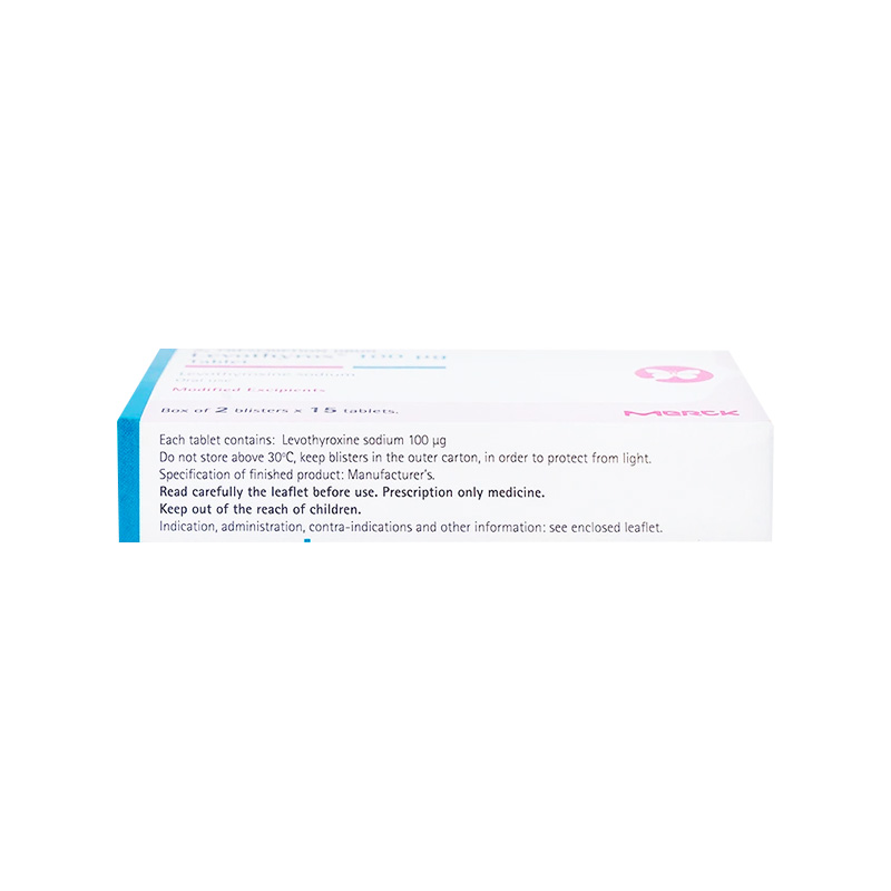 Thuốc Levothyrox 100µg điều trị bệnh lý tuyến giáp (hộp 2 vỉ x 15 viên)