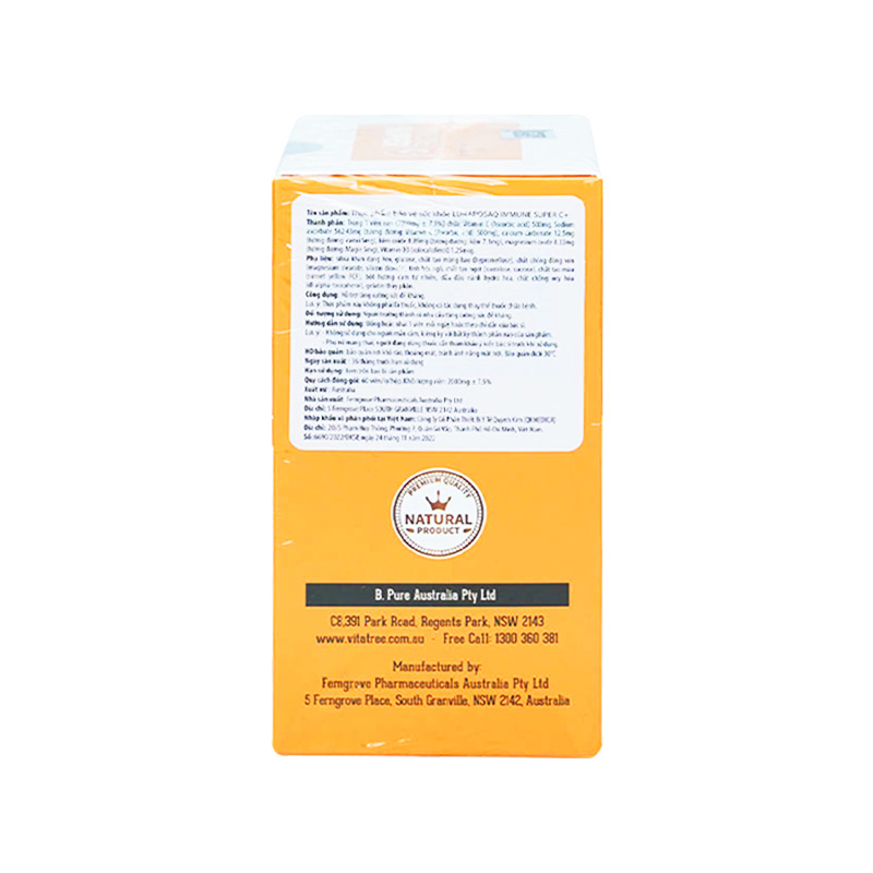 Viên nhai Lunarosaq Immune Super C+ hỗ trợ tăng cường sức đề kháng (hộp 1 chai x 60 viên)