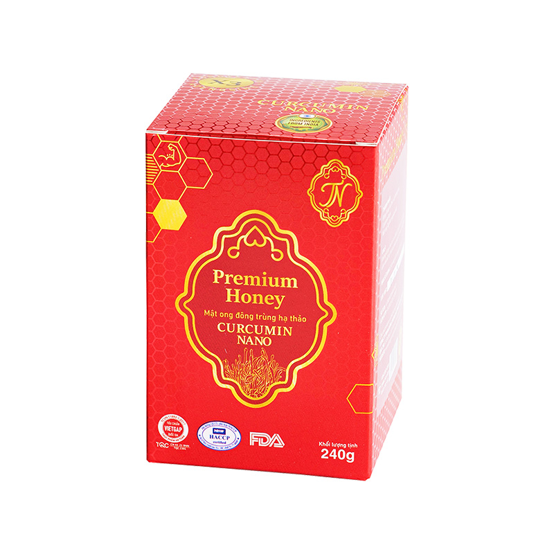 Mật Ong Đông Trùng Hạ Thảo Curcumin Nano hỗ trợ viêm dạ dày, tá tràng (hộp 1 chai x 240g)