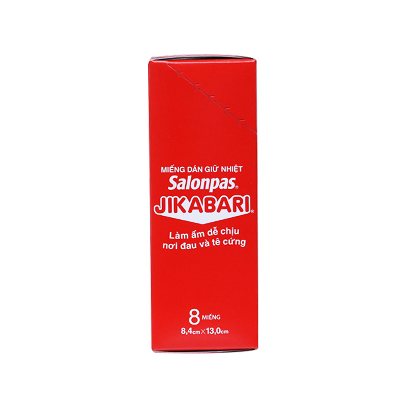 Miếng dán giữ nhiệt Salonpas Jikabari hỗ trợ làm ấm, giảm đau (hộp 8  miếng)