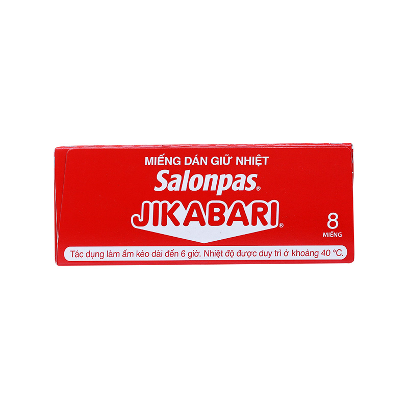 Miếng dán giữ nhiệt Salonpas Jikabari hỗ trợ làm ấm, giảm đau (hộp 8  miếng)