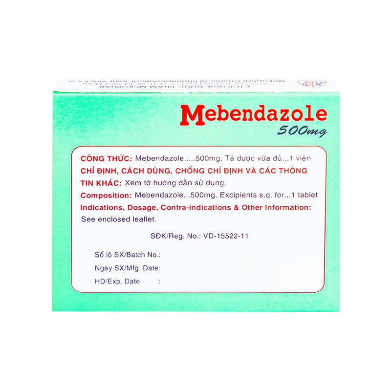 Mebendazole 500mg Mekophar (H1V)