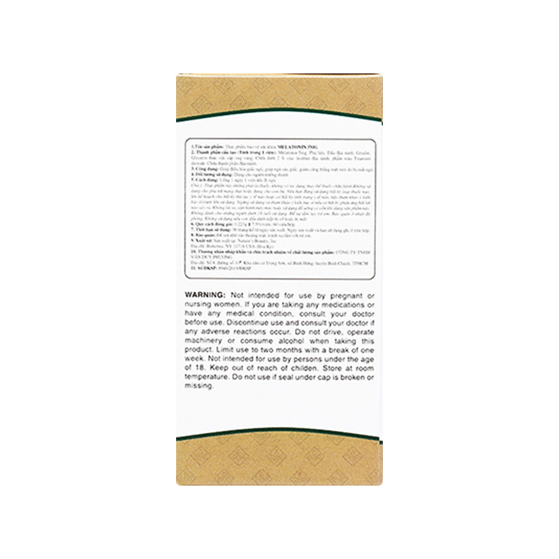 Viên uống Melatonin Nature's Bounty giúp điều hòa giấc ngủ, giảm căng thẳng (hộp 60 viên)