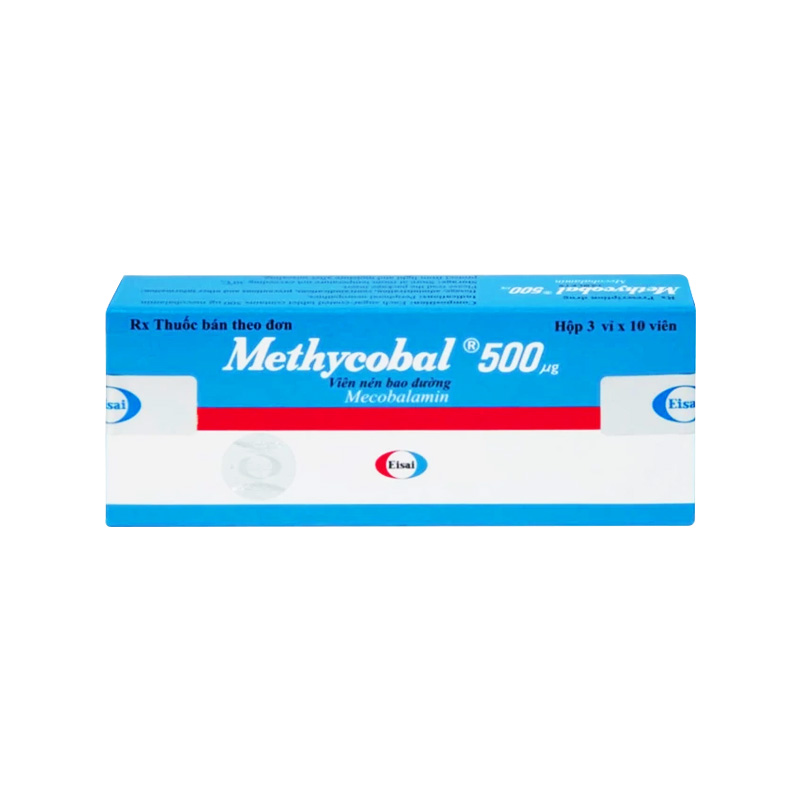 Viên nén Methycobal 500µg điều trị bệnh lý thần kinh ngoại biên (hộp 3 vỉ x 10 viên)