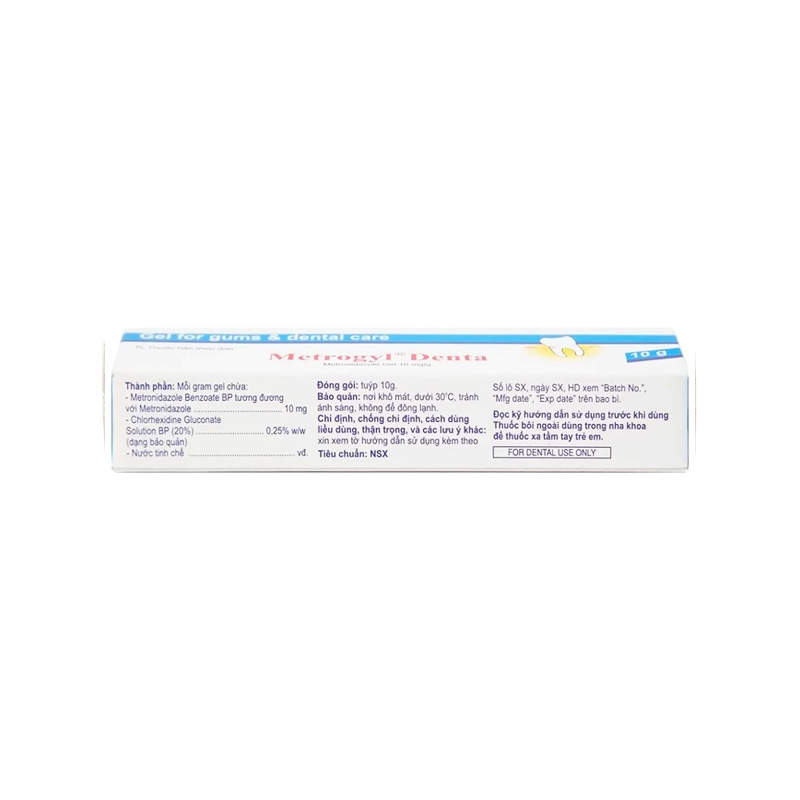 Gel bôi Metrogyl Denta điều trị các bệnh nha chu (hộp 1 tuýp x 10g)