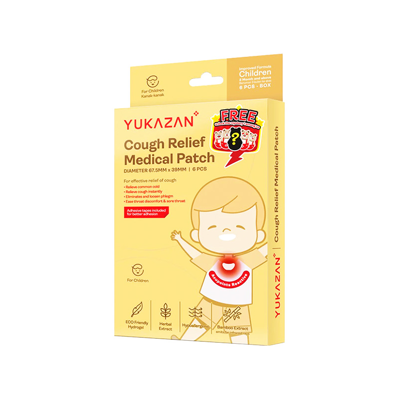 Miếng dán giảm ho cho trẻ em Yukazan (hộp 6 miếng)