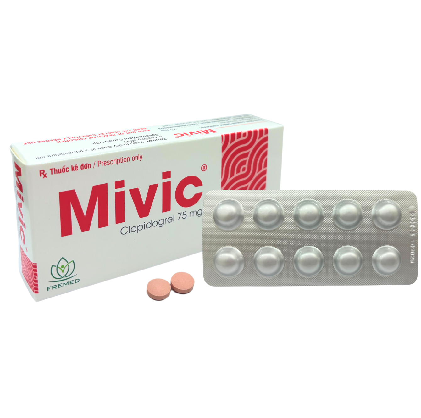 Thuốc Mivic dự phòng thứ phát các biến cố huyết khối do xơ vữa động mạch (hộp 3 vỉ x 10 viên)