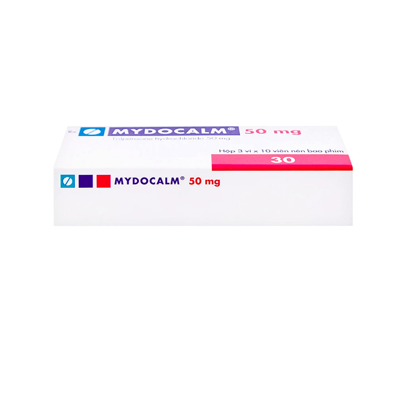 Viên nén Mydocalm 50mg điều trị triệu chứng co cứng cơ sau đột quỵ (hộp 3 vỉ x 10 viên)