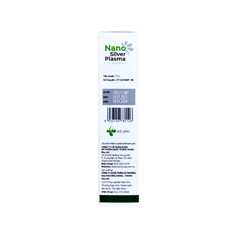 Kem bôi ngoài da Nano Silver Plasma làm sạch, kháng khuẩn (tuýp 30g)