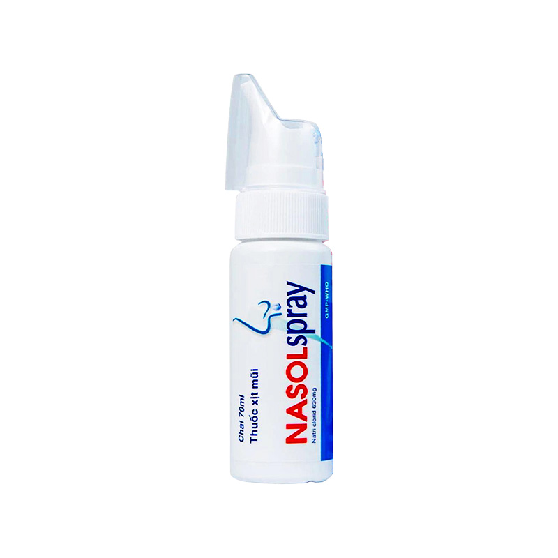 Thuốc xịt mũi Nasolspray làm sạch ngăn ngừa viêm nhiễm mũi, họng (hộp 1 chai x 70ml)