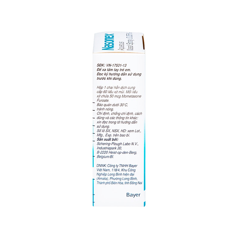 Thuốc xịt mũi Nasonex điều trị viêm mũi dị ứng (chai 60 liều)