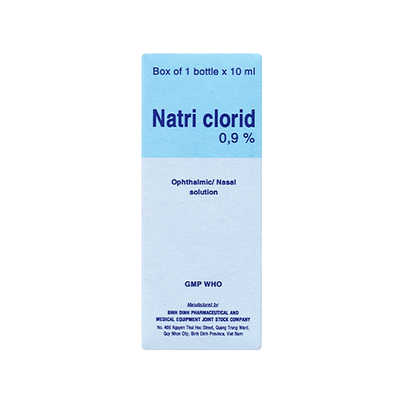 Thuốc Natri clorid 0.9% Bidiphar vệ sinh mắt, nhỏ mũi  (chai 10ml)