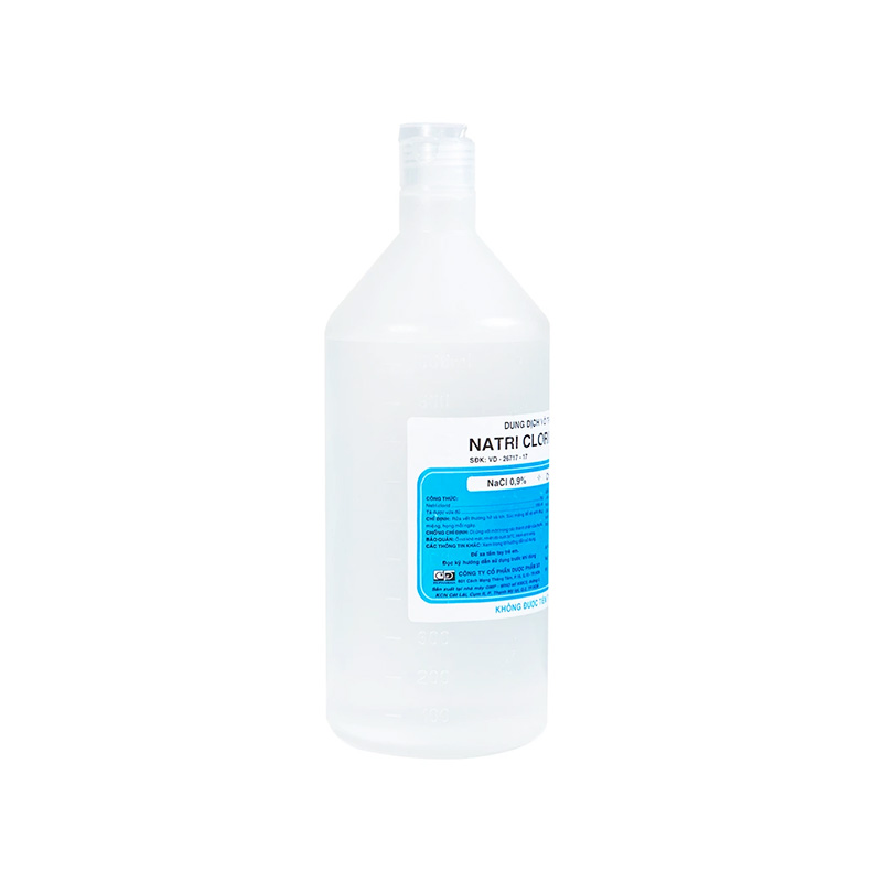 Nước muối Natri Clorid 0.9% F.T Pharma dùng rửa vết thương, súc miệng (chai 200 ml)
