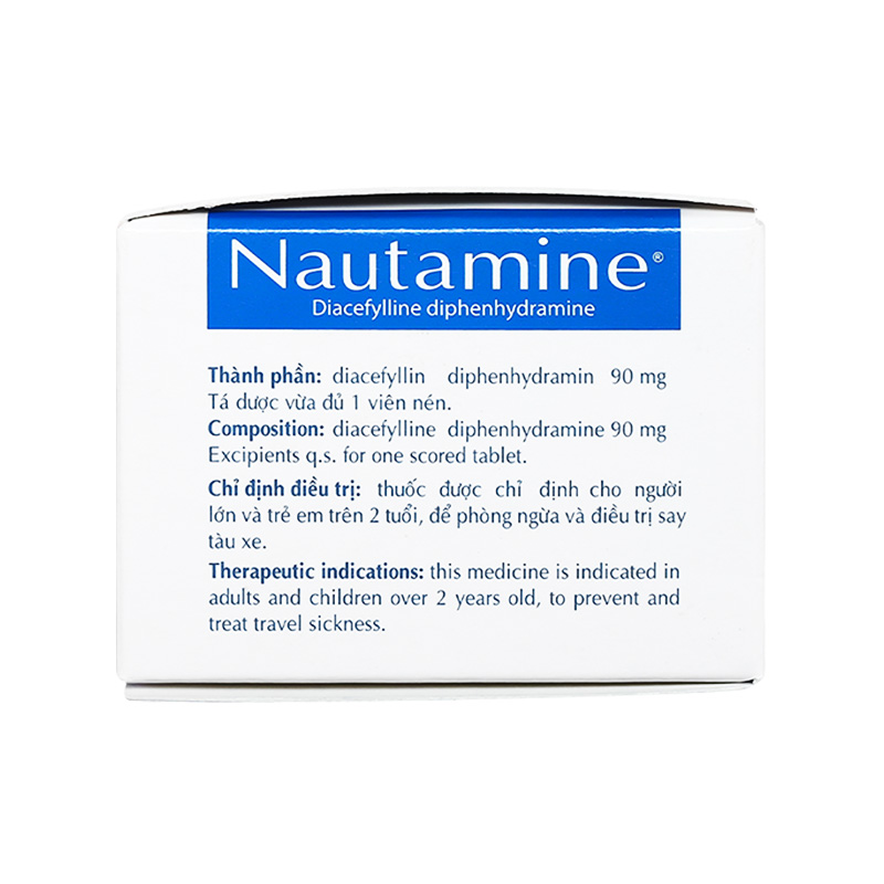 Thuốc Nautamine phòng ngừa và điều trị say tàu xe (hộp 20 vỉ x 4 viên)