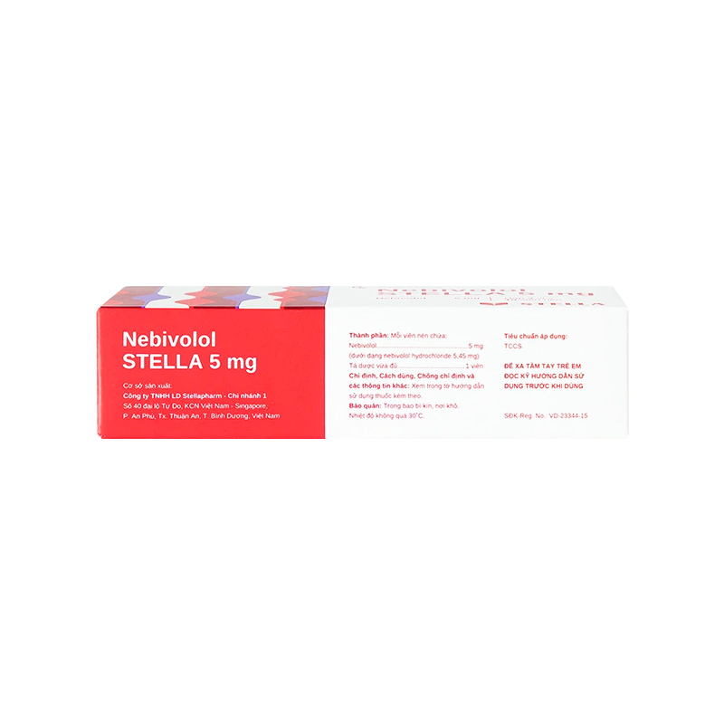 Thuốc Nebivolol 5mg Stella điều trị tăng huyết áp (hộp 5 vỉ x 10 viên)